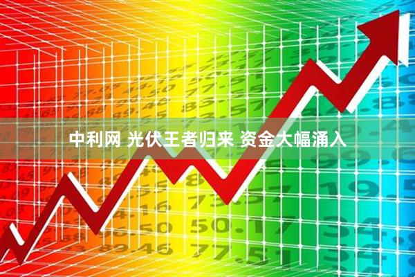 中利网 光伏王者归来 资金大幅涌入