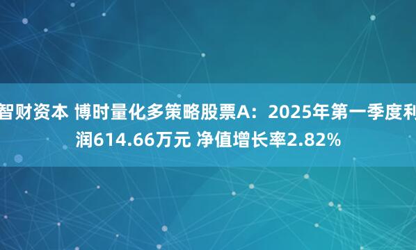 智财资本 博时量化多策略股票A：2025年第一季度利润614.66万元 净值增长率2.82%